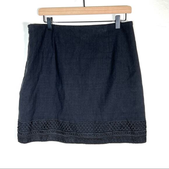 Loft black A-line canvas textured casual skirt size 10 B98 - Picture 4 of 4